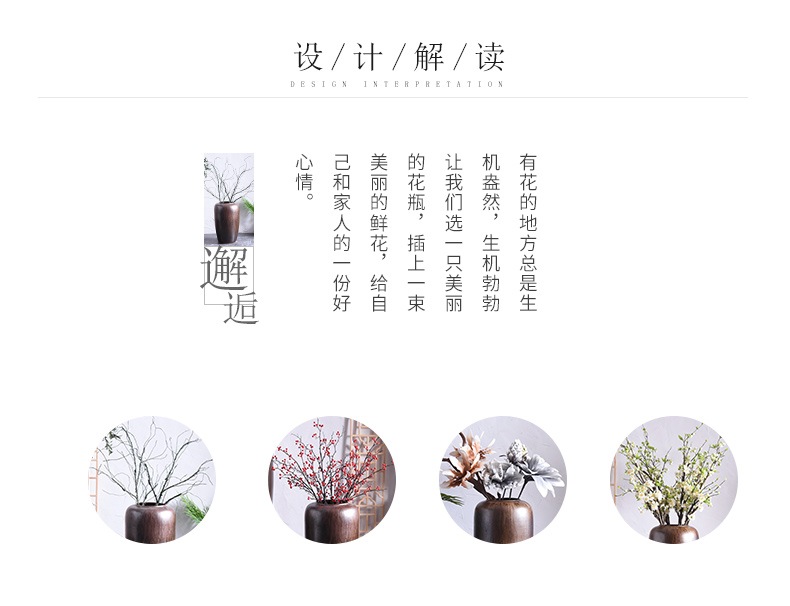 Restoring ancient ways furnishing articles sitting room ground ceramic vase flower arranging dried flower flower bouquet simulation TV ark, sample room decoration