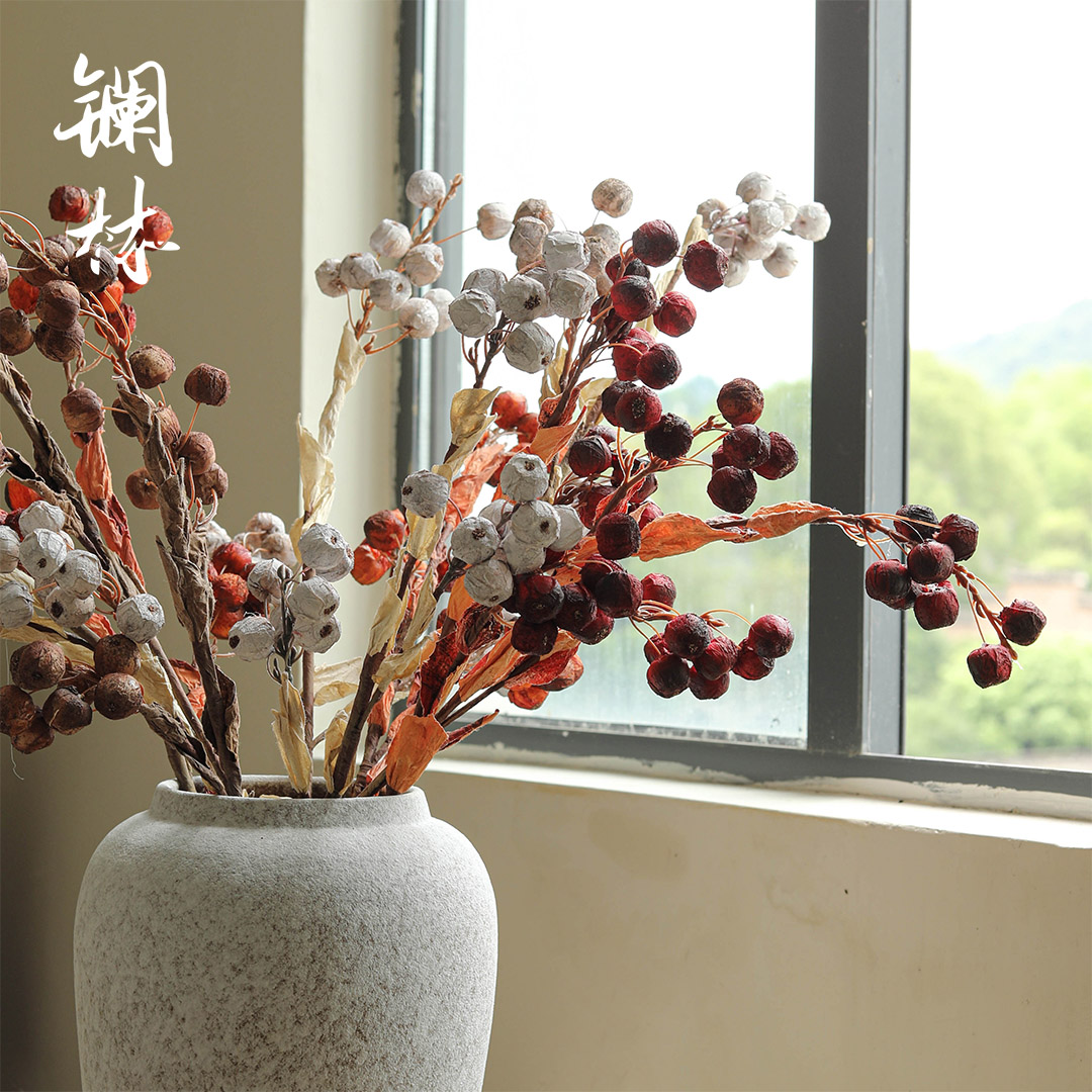 Autumn simulation flower big fruit coarse pottery furnishing articles do old wabi-sabi wind restoring ancient ways furnishing articles home stay soft outfit hotel decoration