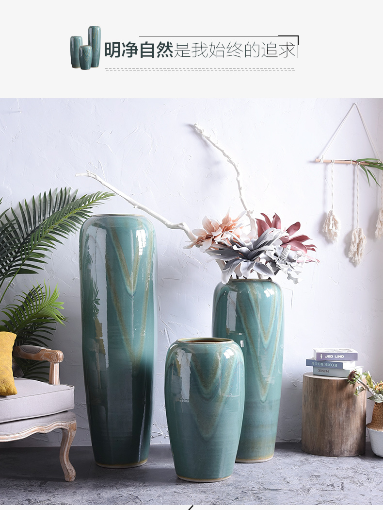 Ground vase Nordic jingdezhen ceramic furnishing articles large sitting room TV ark hotel villa decoration arranging flowers