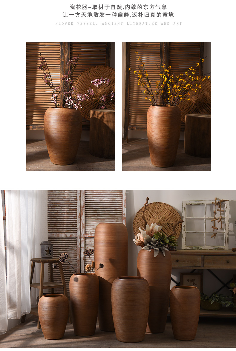 Jingdezhen ceramic vase landing large flower arranging flower POTS sitting room hotel furnishing articles home decoration restoring ancient ways