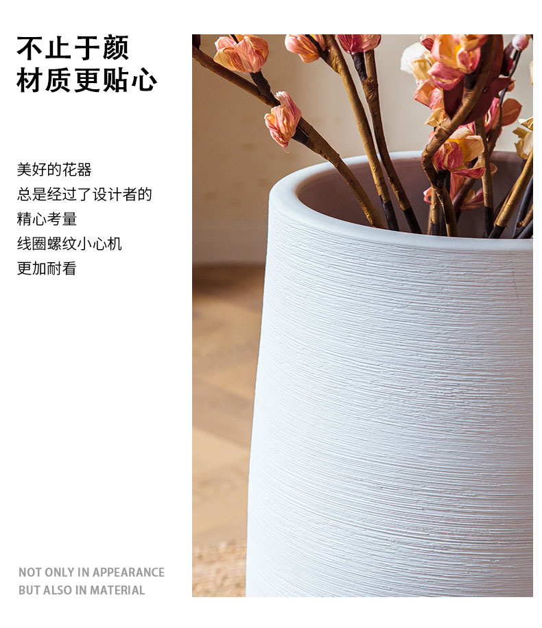 Villa landscape garden flower arranging large decorative furnishing articles Nordic I and contracted sitting room of the white ceramic floor flowerpot