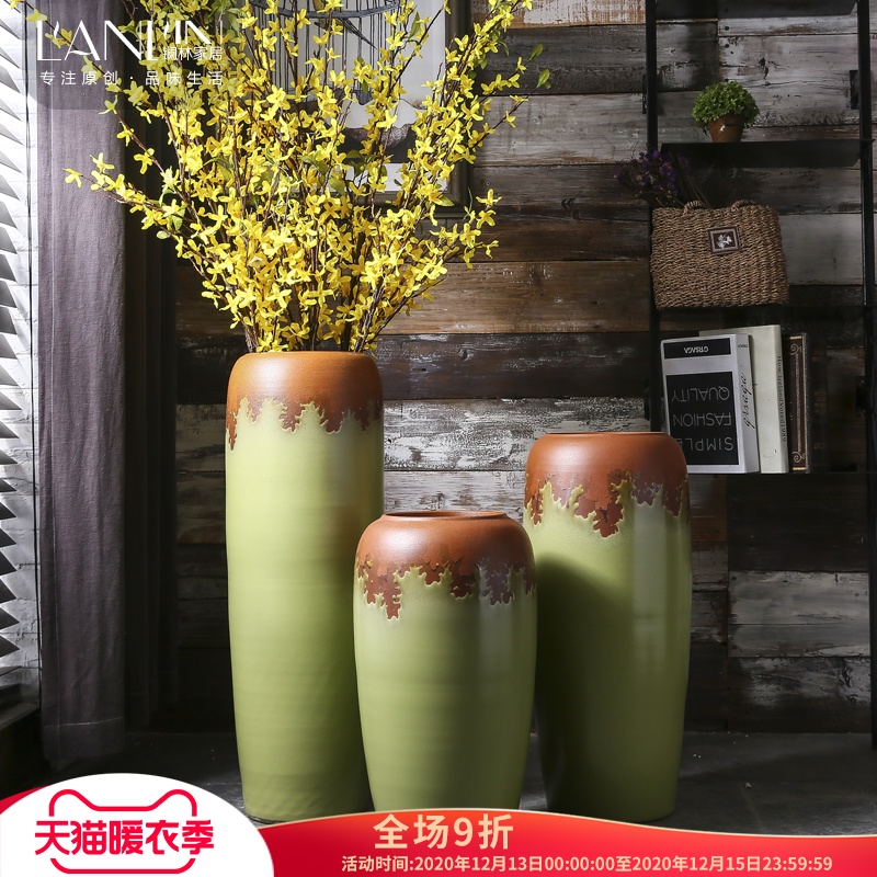 The Big vase furnishing articles sitting room ground of modern Chinese style flower dried flowers home sitting room villa hotel ceramic POTS