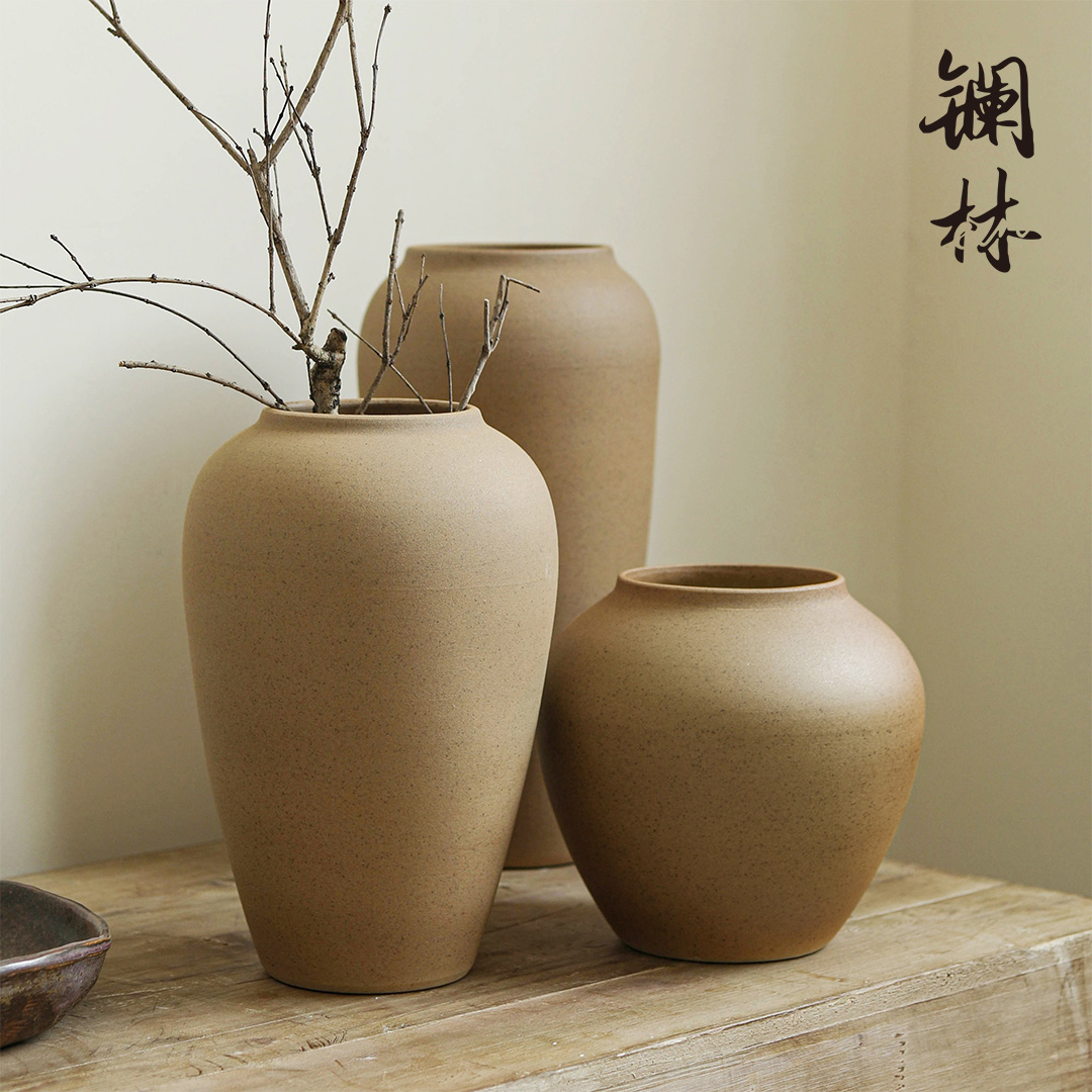 Dry flower is plain coloured coarse pottery vase office decoration to the hotel teahouse study zen mesa place ceramic POTS