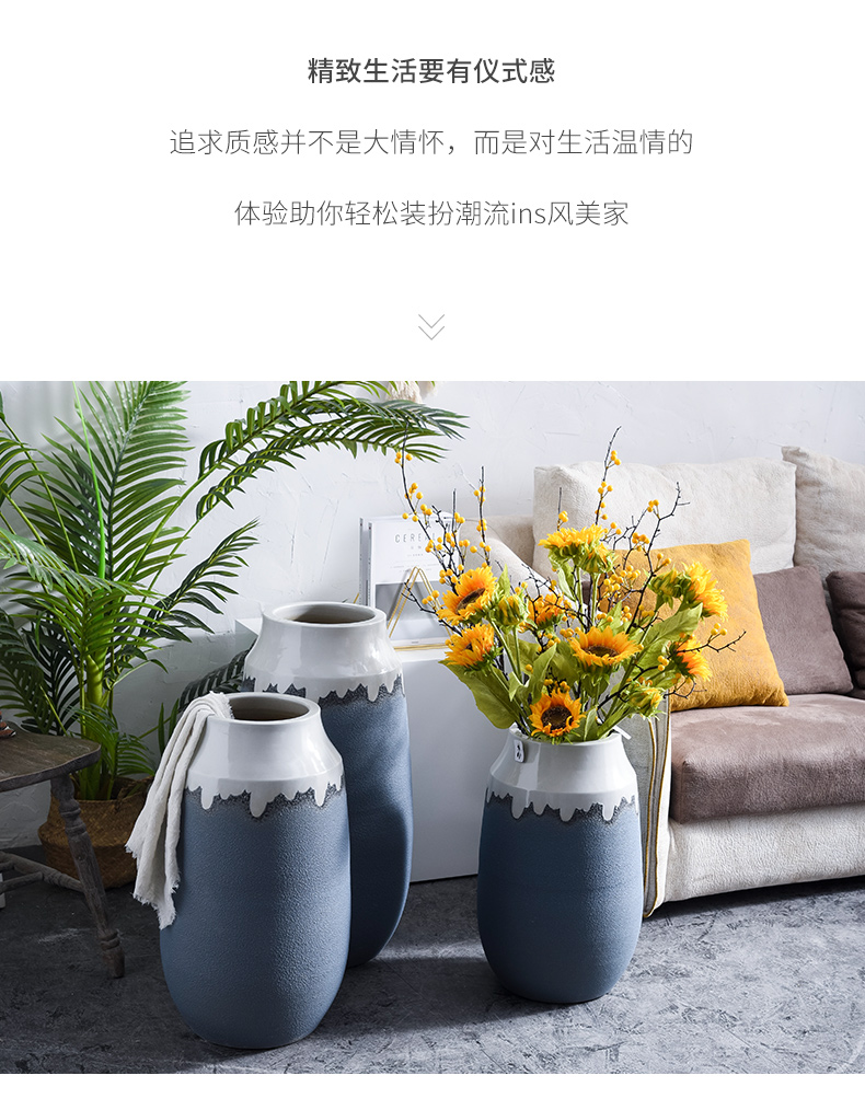 The modern ceramic vase sitting room ground adornment furnishing articles flower implement dried flowers EVA terms simulation flower arranging flowers