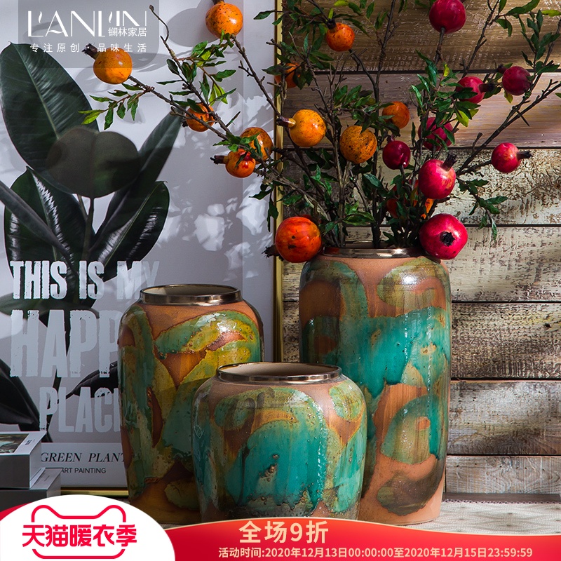 Ceramic vase American pastoral restoring ancient ways I and contracted sitting room desktop furnishing articles in the dried flowers creative jar