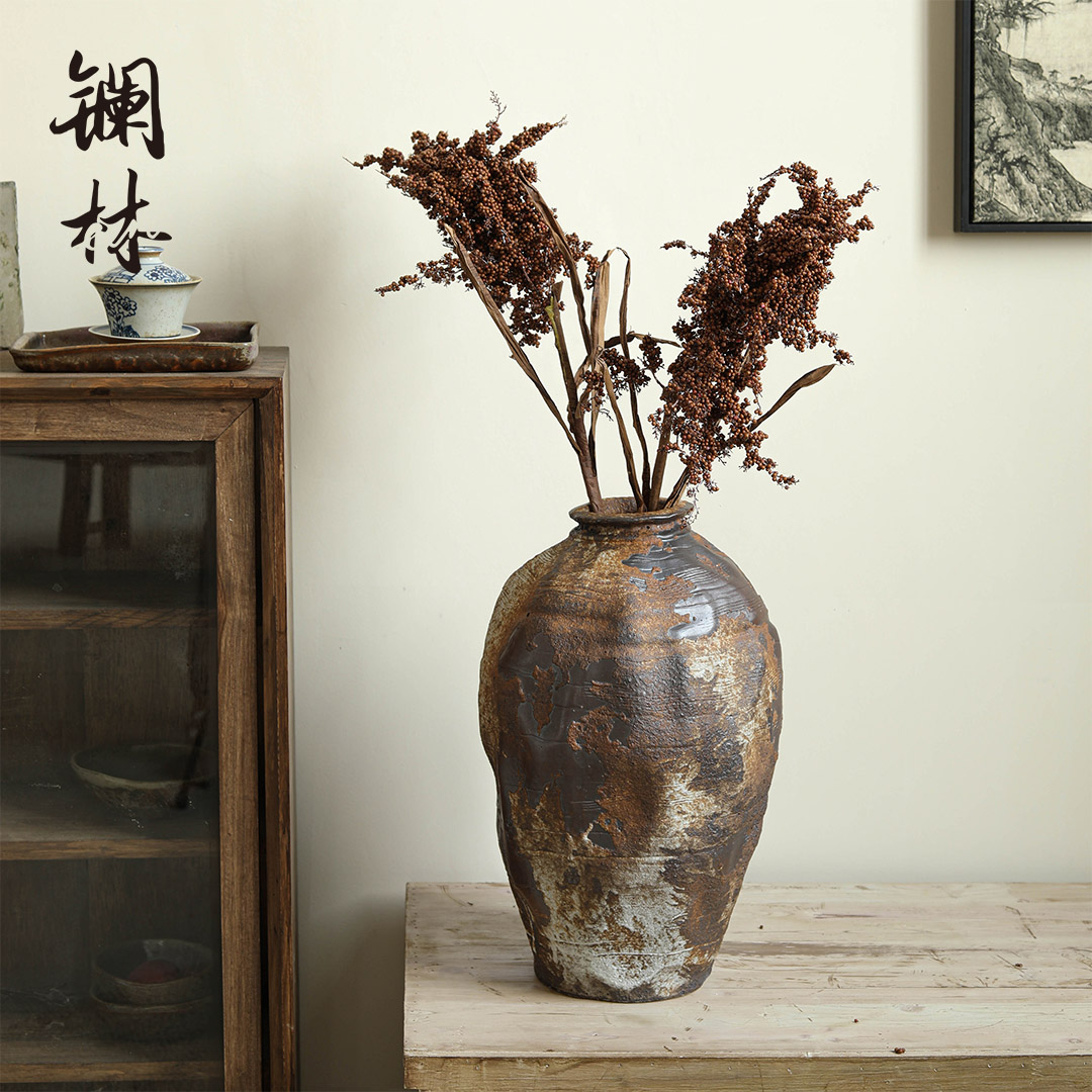 Coarse pottery vases, ceramic restoring ancient ways of primitive simplicity zen POTS wabi-sabi wind restoring ancient ways Japanese - style decorative furnishing articles flowers, flower arranging