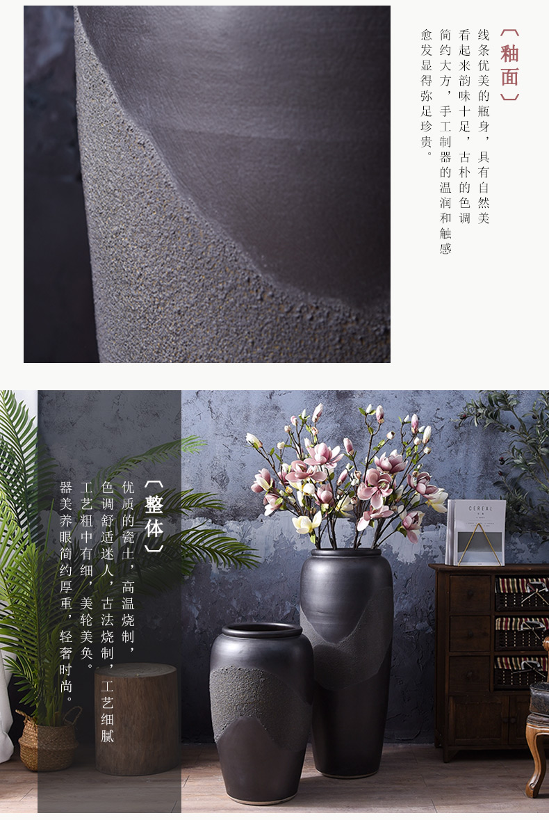 Chinese style restoring ancient ways do old dried flower arranging flowers is placed, the hotel ground ceramic vase in the sitting room porch large creative vase