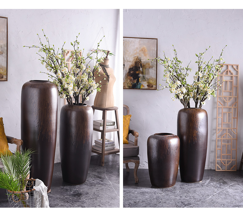 Restoring ancient ways furnishing articles sitting room ground ceramic vase flower arranging dried flower flower bouquet simulation TV ark, sample room decoration