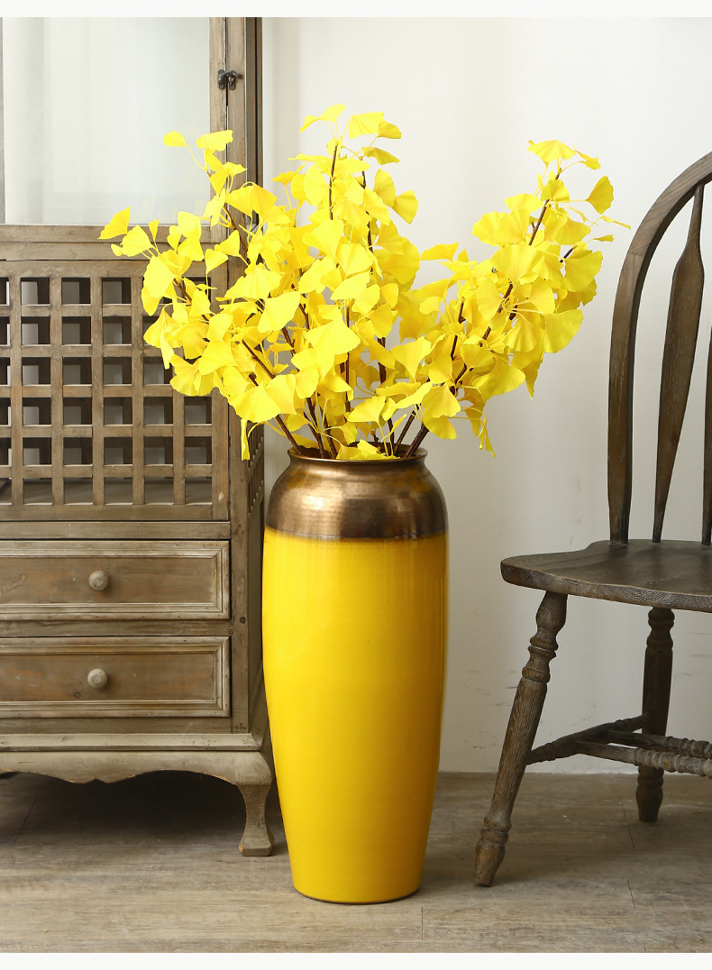 The modern super - sized sitting room adornment is placed The ground dried flower vase planting flowers, jingdezhen ceramics