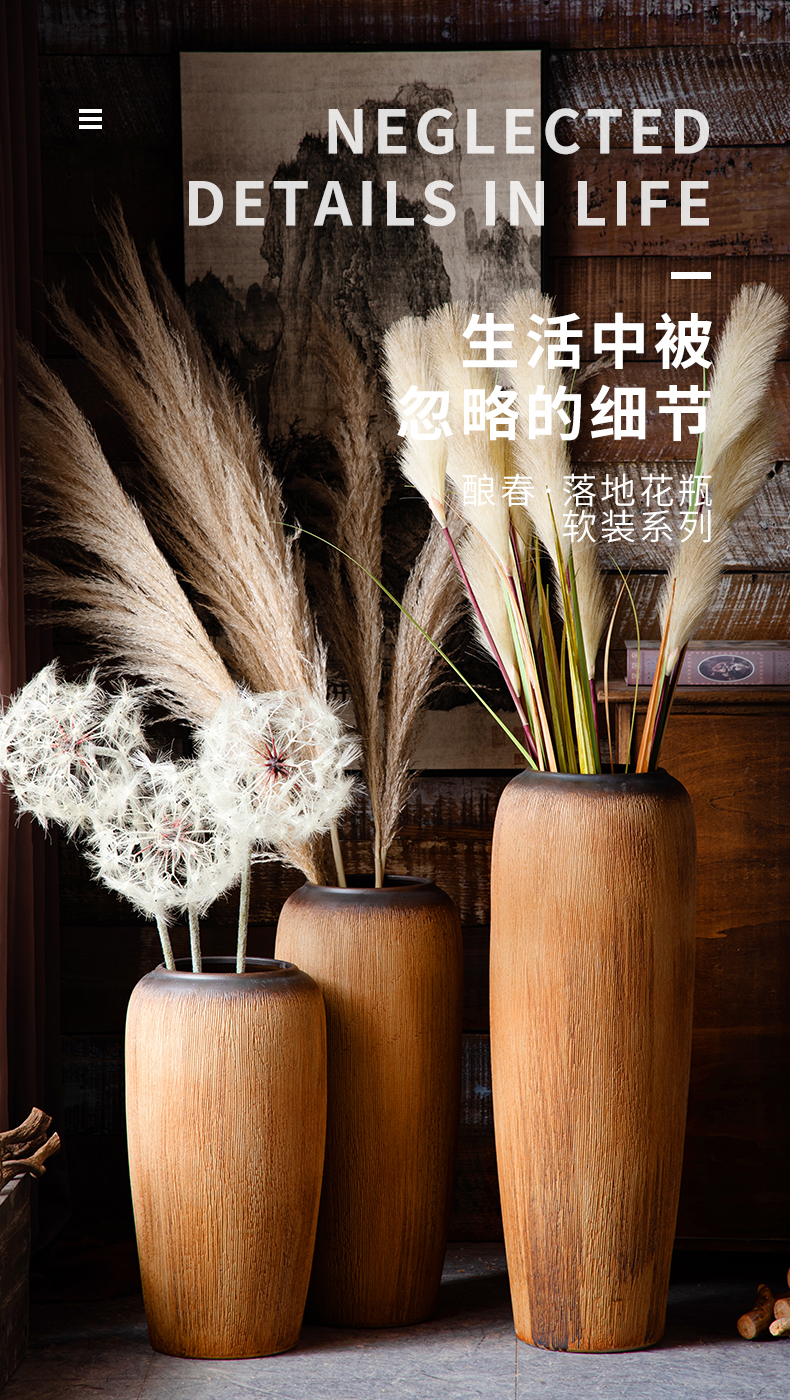 Jingdezhen ceramic vases, new Chinese style restoring ancient ways is nostalgic zen dried flowers flower arrangement sitting room adornment landing big furnishing articles