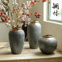 Retro ceramic vase Name Cebu Coarse Pottery Pottery Jar Japan Style Living-room Interlude Floral Silence Living Room Flower Arrangement Pendulum