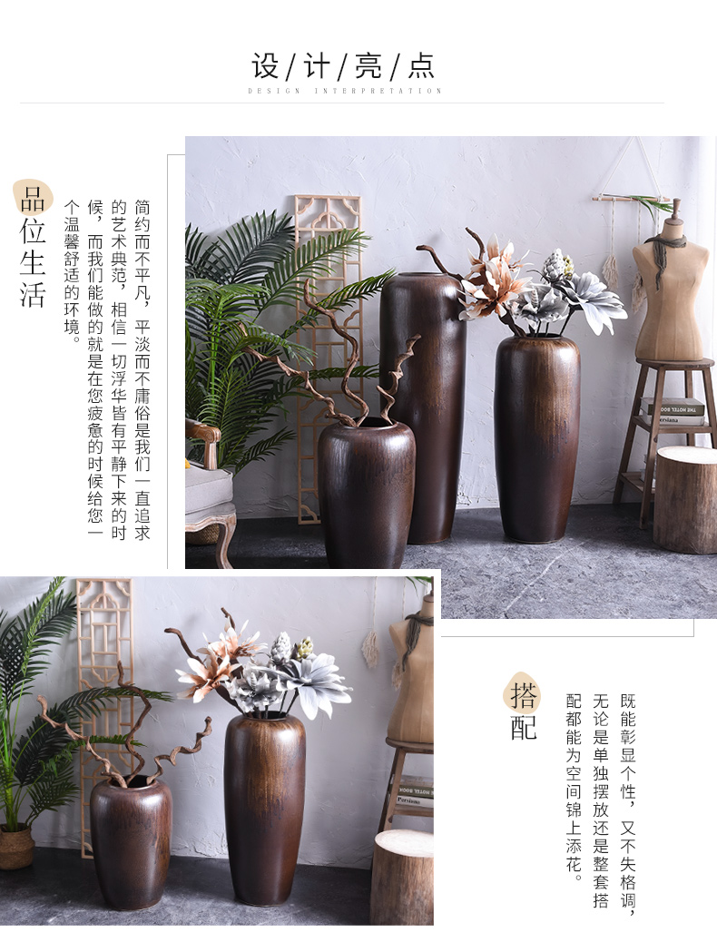 Restoring ancient ways furnishing articles sitting room ground ceramic vase flower arranging dried flower flower bouquet simulation TV ark, sample room decoration