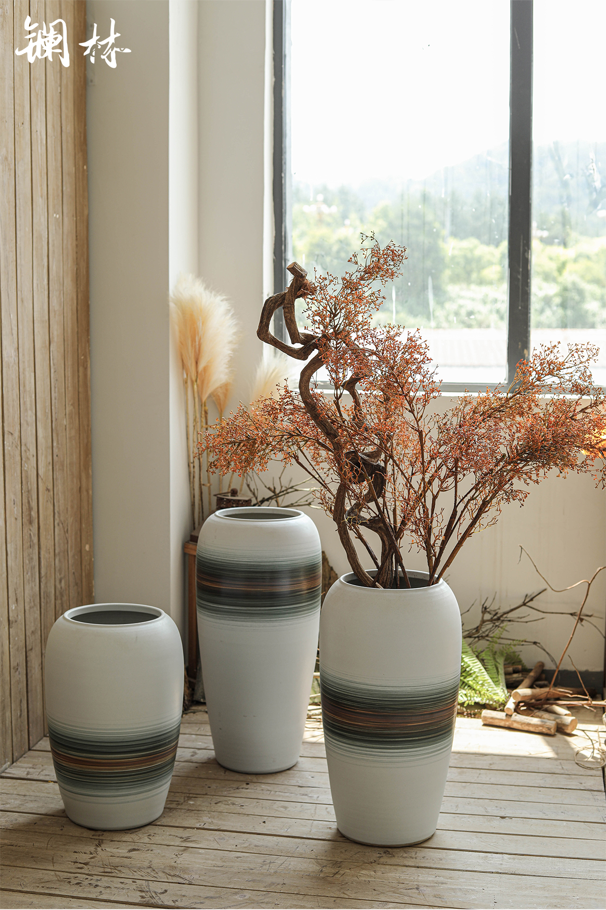Ground vase large modern ceramic furnishing articles of dry flower arranging living room decoration to the hotel legend household space restoring ancient ways
