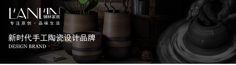 Retro ceramic vase large landing zen rural home sitting room porch soft outfit dried flower adornment furnishing articles