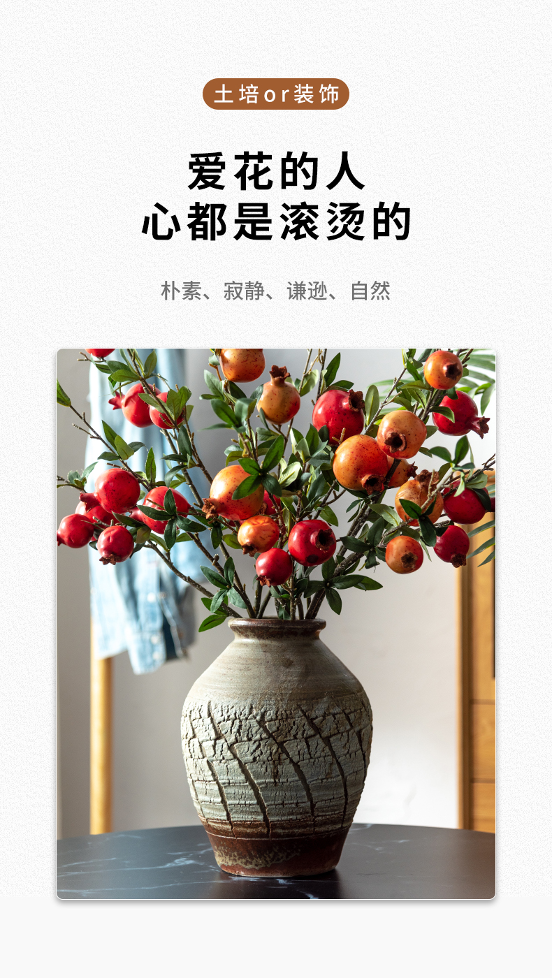 Coarse dried flowers decorate the sitting room some ceramic pot vase simulation flower flower arranging TV ark, Chinese style restoring ancient ways ceramic furnishing articles