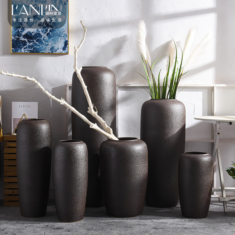 Jingdezhen ceramic vase landing, a large living room TV cabinet dry flower arranging flowers simulation flower adornment to restore ancient ways furnishing articles