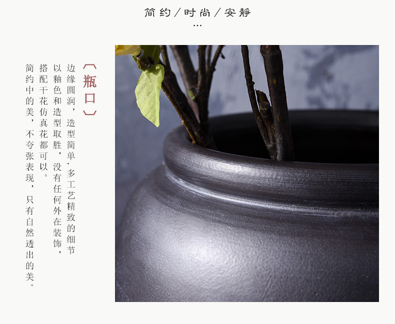 Chinese style restoring ancient ways do old dried flower arranging flowers is placed, the hotel ground ceramic vase in the sitting room porch large creative vase