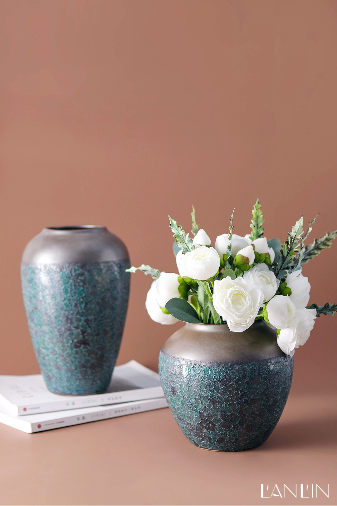 Vase furnishing articles of Chinese style ceramic decoration flower arranging dried flowers sitting room manual pottery zen retro home furnishing articles