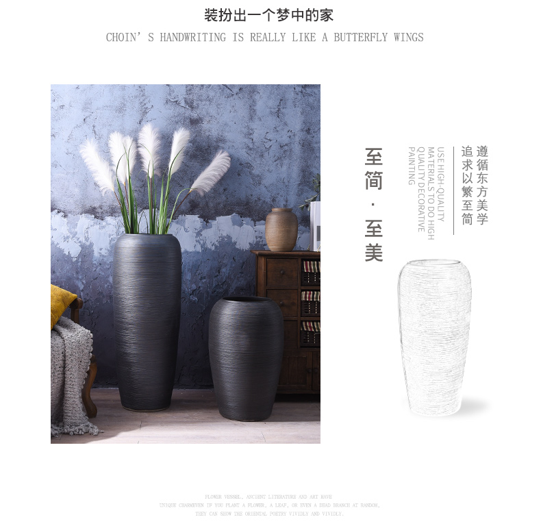 Do old restoring ancient ways of jingdezhen ceramic vase living room TV cabinet floor furnishing articles home decoration decoration is coarse pottery