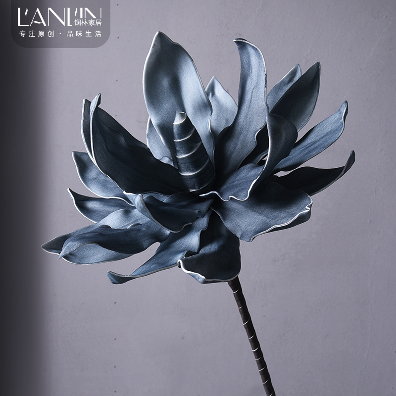 Eurostyle EVA emulated flower livingroom swing piece flower arrangement drying flower loincloth vase suit blue and green grey decorative flower