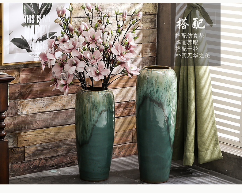 Vase furnishing articles flower arranging large sitting room ground jingdezhen ceramic checking contracted Nordic artical Vase