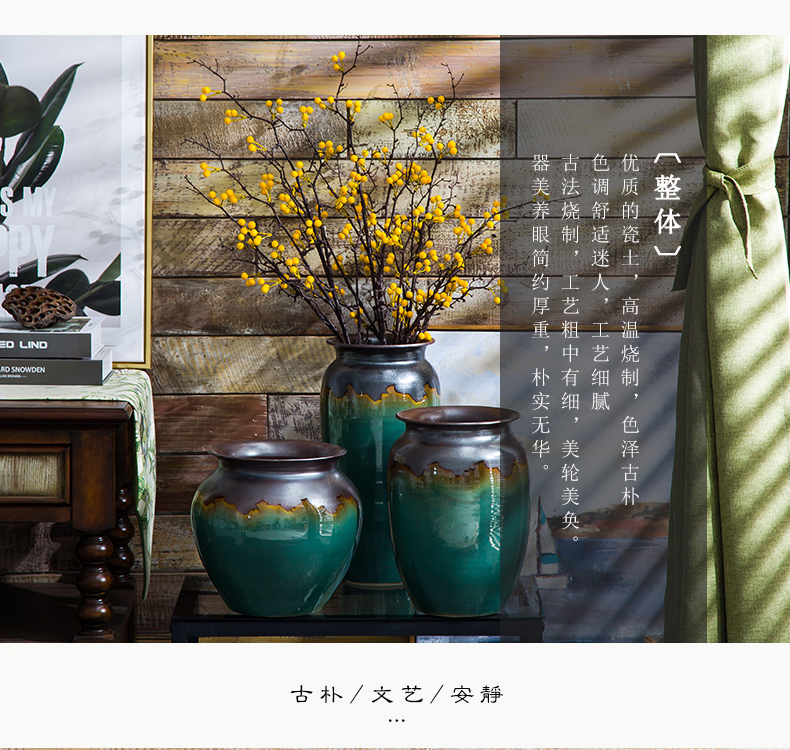 Jingdezhen ceramic new Chinese vase furnishing articles sitting room put dry flower lucky bamboo kind of fleshy potted flower flower