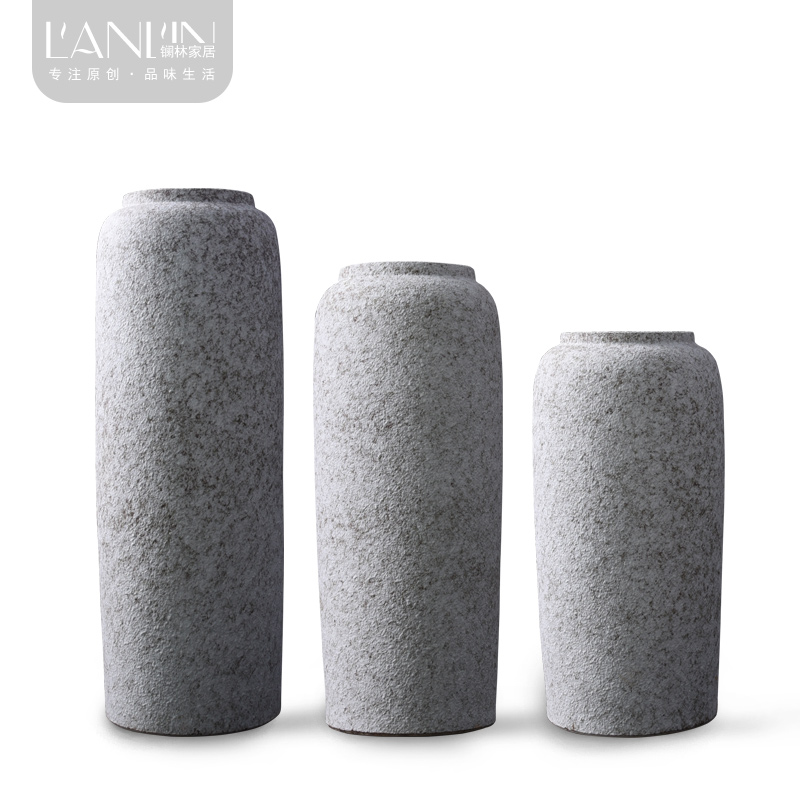 Ground vase large flower arrangement is I and contracted sitting room Nordic decorative furnishing articles retro hotel jingdezhen ceramics