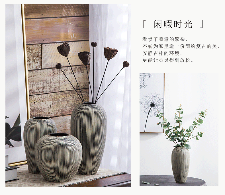 Jingdezhen ceramic vases, TV ark, decorations I and contracted sitting room put the dried flower implement desktop home furnishing articles