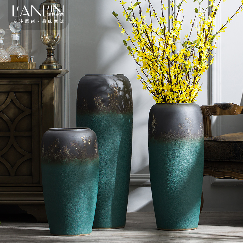 Ceramic vase furnishing articles coarse some Ceramic pot sitting room villa simulation flower arranging flowers large art restores ancient ways the ground adornment