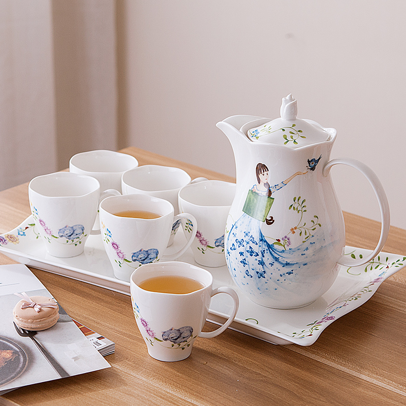 Creative household contracted flower pot cup of water glass cups kung fu tea sets ceramic coffee cup with water