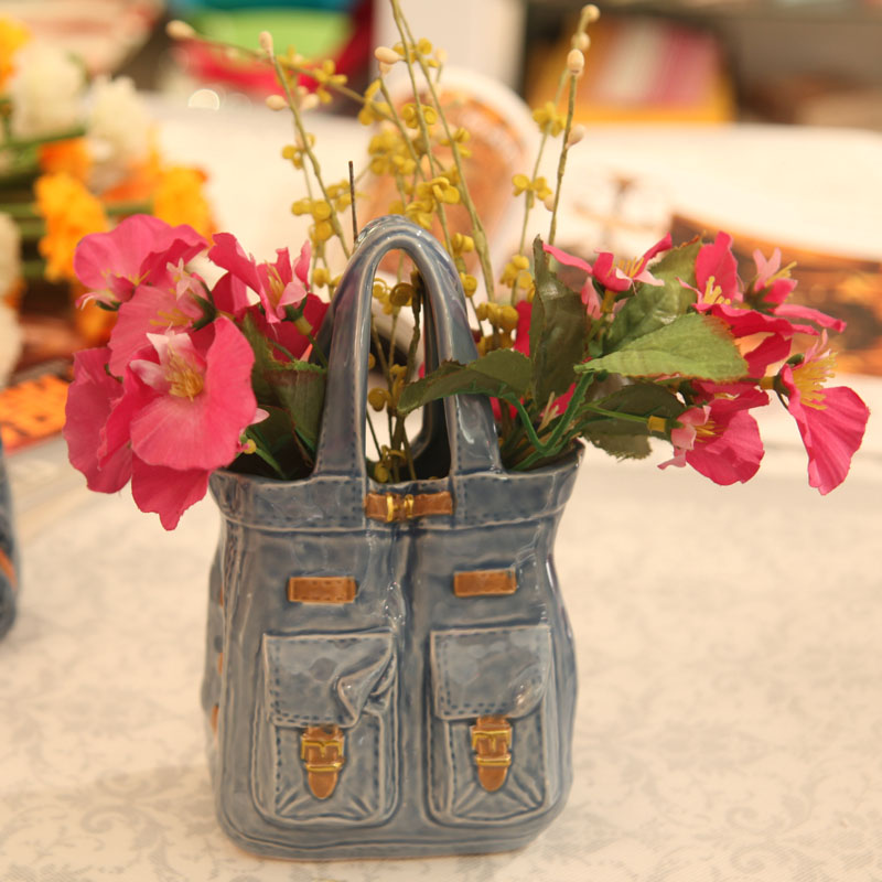 Imitation, fake flowers, vases, decorative furnishing articles ceramics handicraft desktop receive box sundry storage bottle