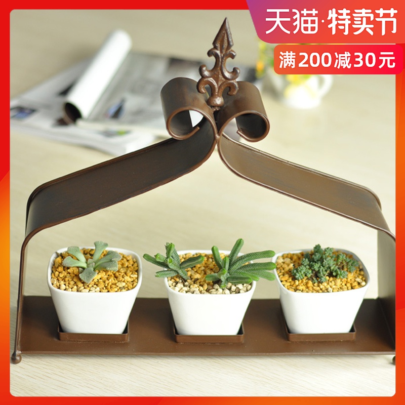 Creative European - style flower POTS, wrought iron flower pot in ceramic flowerpot more meat retro household act the role ofing is tasted decoration gifts gifts