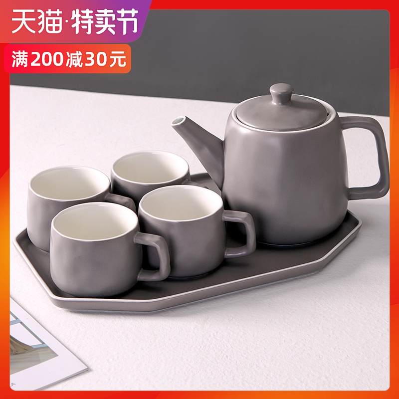 Japanese tea set home sitting room ceramic teapot teacup kettle cold tea kettle cup of water glass suits for