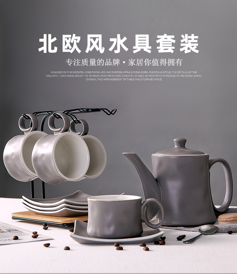 The Nordic camellia tea in The afternoon tea cups water BeiBei household drinking water glass ceramic tea cups of water with a suit