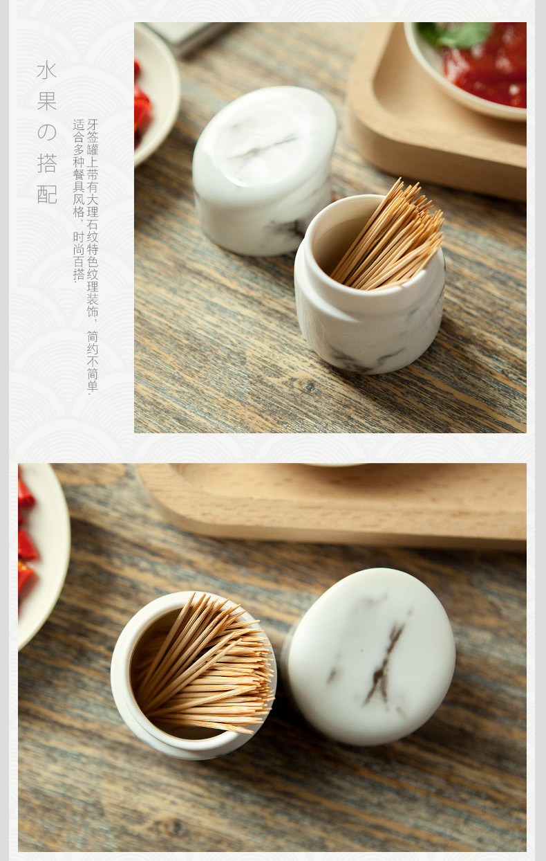 Creative contracted ceramic teeth toothpicks extinguishers home sitting room tea table box restaurant table toothpicks as cans move toothpick bottle