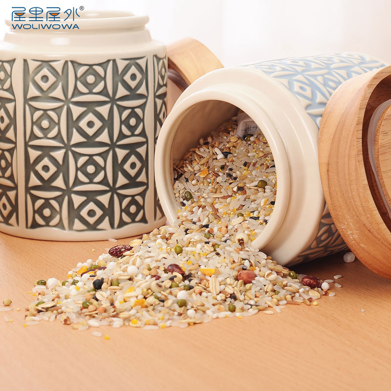 Seal pot seasoning sauce pot of pottery and porcelain tea pot snack dried fruit storage pot food kitchen receive tank