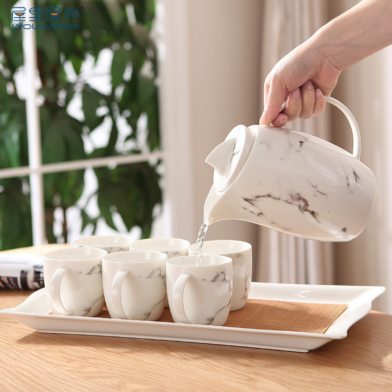 Water set suit ceramic ink cooling kettle Chinese style suit cold pot cup tea tea cups with tray