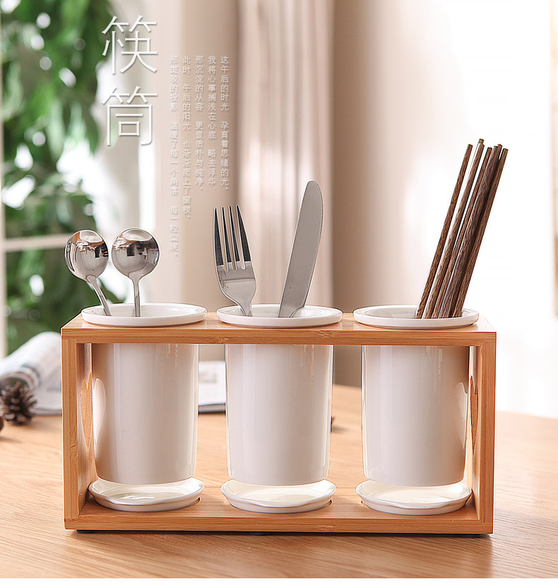 Bamboo chopsticks tube household chopsticks chopsticks chopsticks basket cage drop ceramics tableware chopsticks spoons to receive shelf