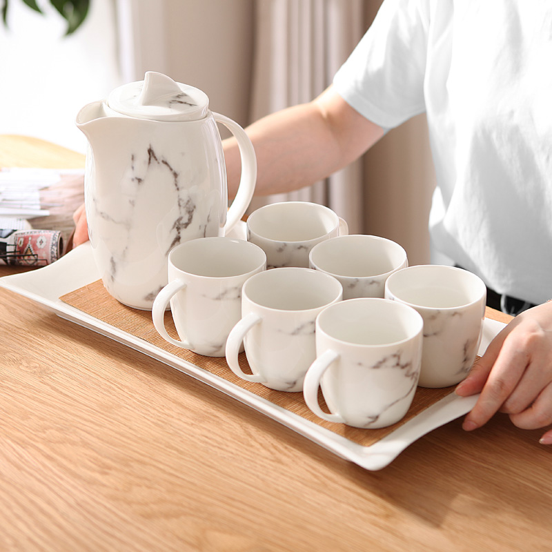 Water set suit ceramic ink cooling kettle Chinese style suit cold pot cup tea tea cups with tray