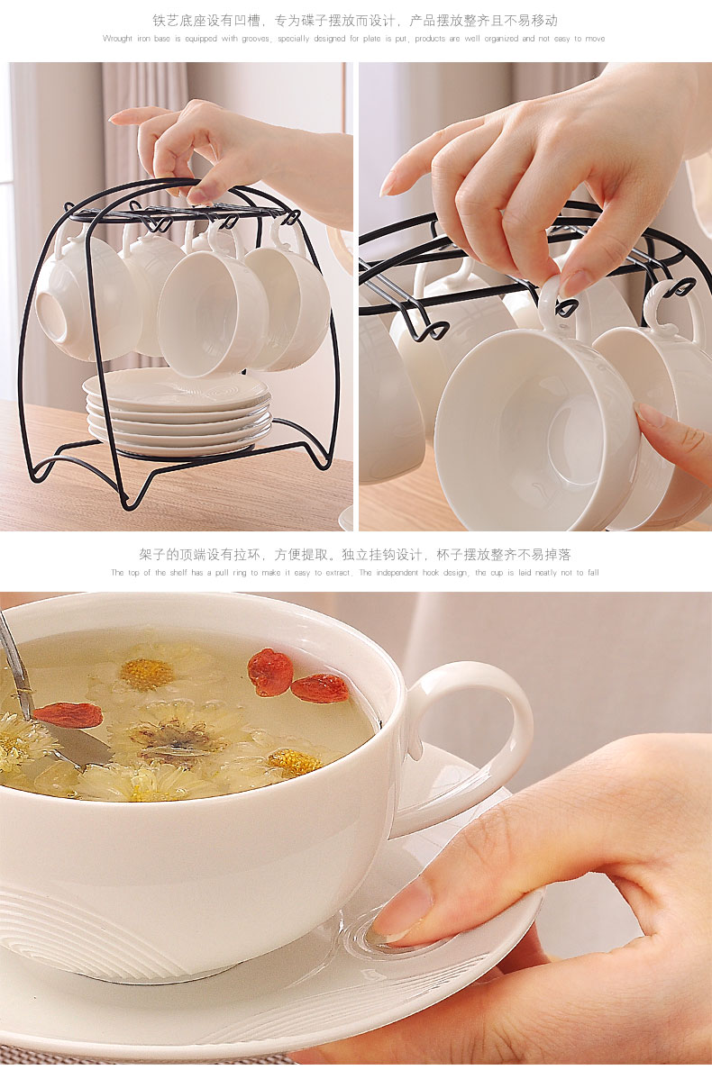 Annual gift gift white ceramic tea sets suit keller European coffee cup teapot tea set