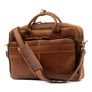 Сумасшедший конская дерма руки работа лицевая коровья кожа ретро мужской 15 - дюймовый компьютер мужской бумажный мешок портативный плечо бизнес мужской пакет