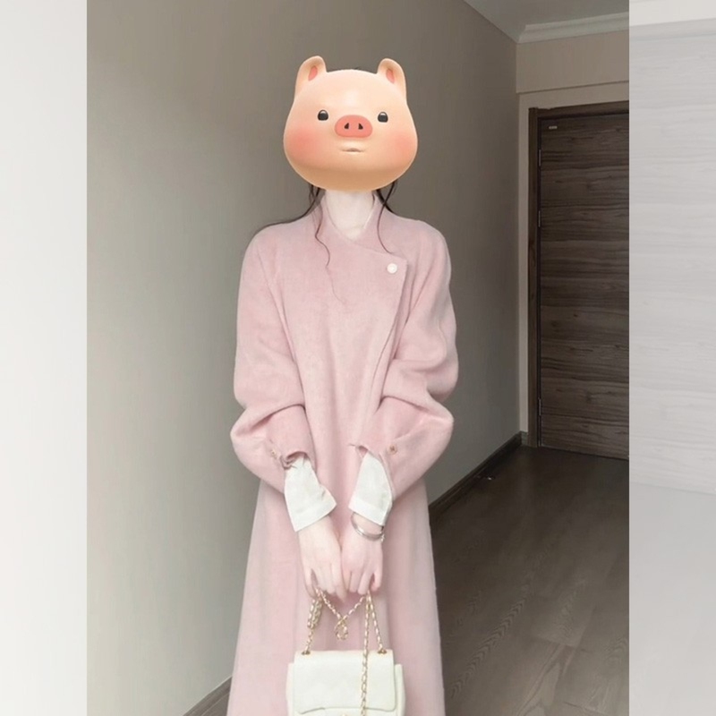 Pink Double-Sided Wool Coat for Women 2026 New Korean Style High-End Deep Winter Unique Super Beautiful Woolen Coat Pink Double-Sided Wool Coat for Women 2026 New Korean Style High-End Deep Winter Unique Super Beautiful Woolen Coat