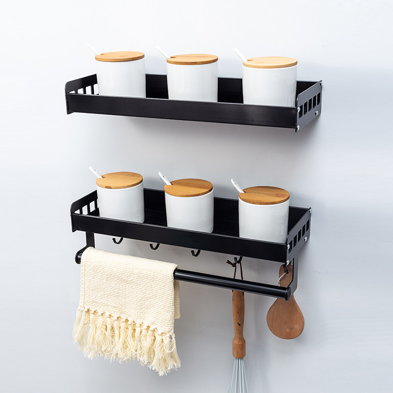 Punch-free wall hanging shelf kitchen seasoning rack supplies large family hanging rack multi-functional storage rack countertop