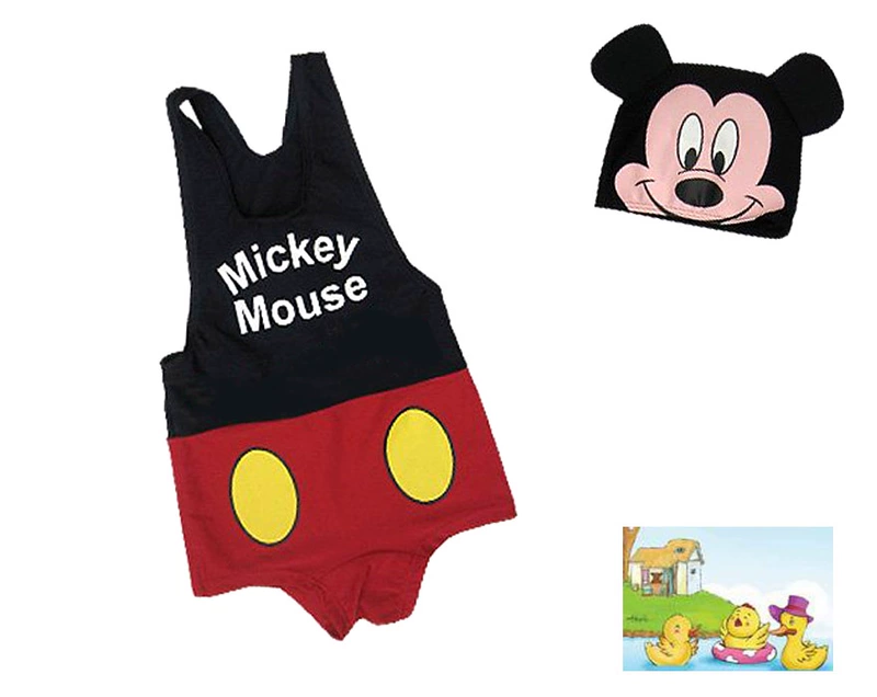 Áo tắm đặc biệt Ngoại thương Mickey Minnie Phong cách dễ thương Áo tắm trẻ em một mảnh dành cho trẻ em trung và nhỏ Mũ bơi miễn phí - Bộ đồ bơi của Kid