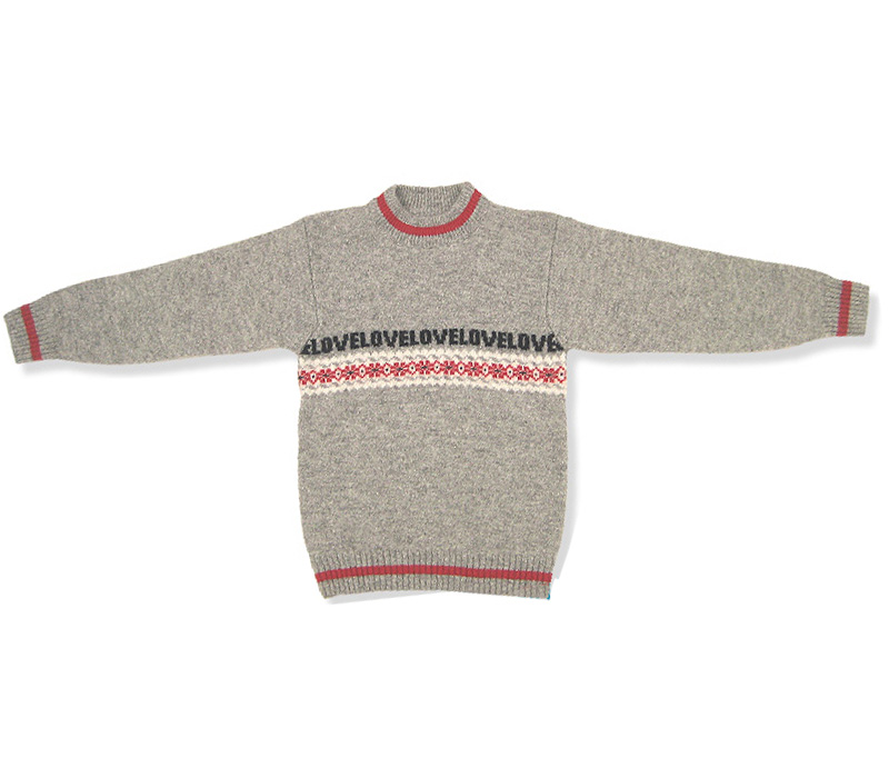 Autumn and winter children's full wool sweater big boy jacquard round neck wool pullover sweater boys and girls wool sweater