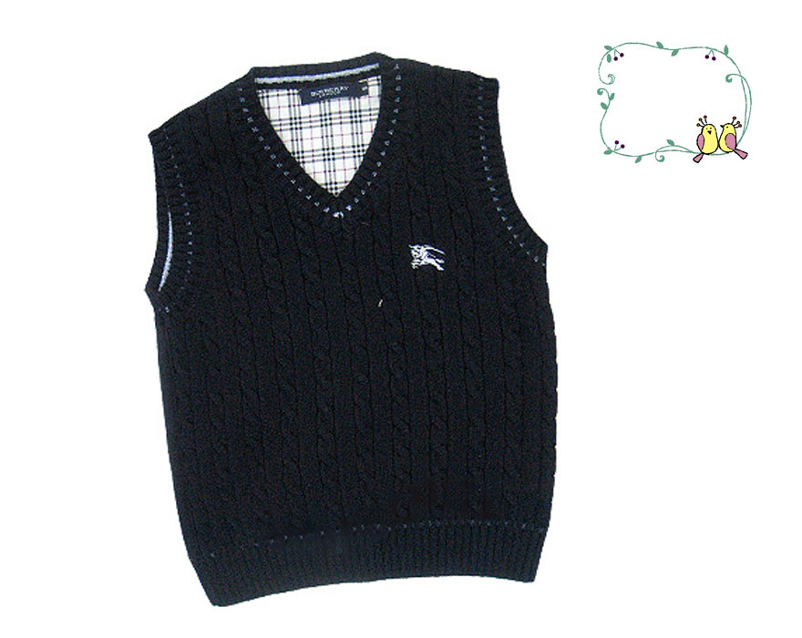 New Foreign Trade Children Pure Cotton Thread Vest Spring Autumn Full Cotton Needles Weaselwear Waistcoat Small And Large Boy Sheep Sweater 3-11 Years Old