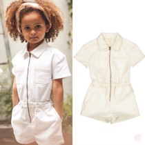 Division Horse warmers Louis Louise22SS French male and female white cowboy overalls one-piece shorts one-piece shorts