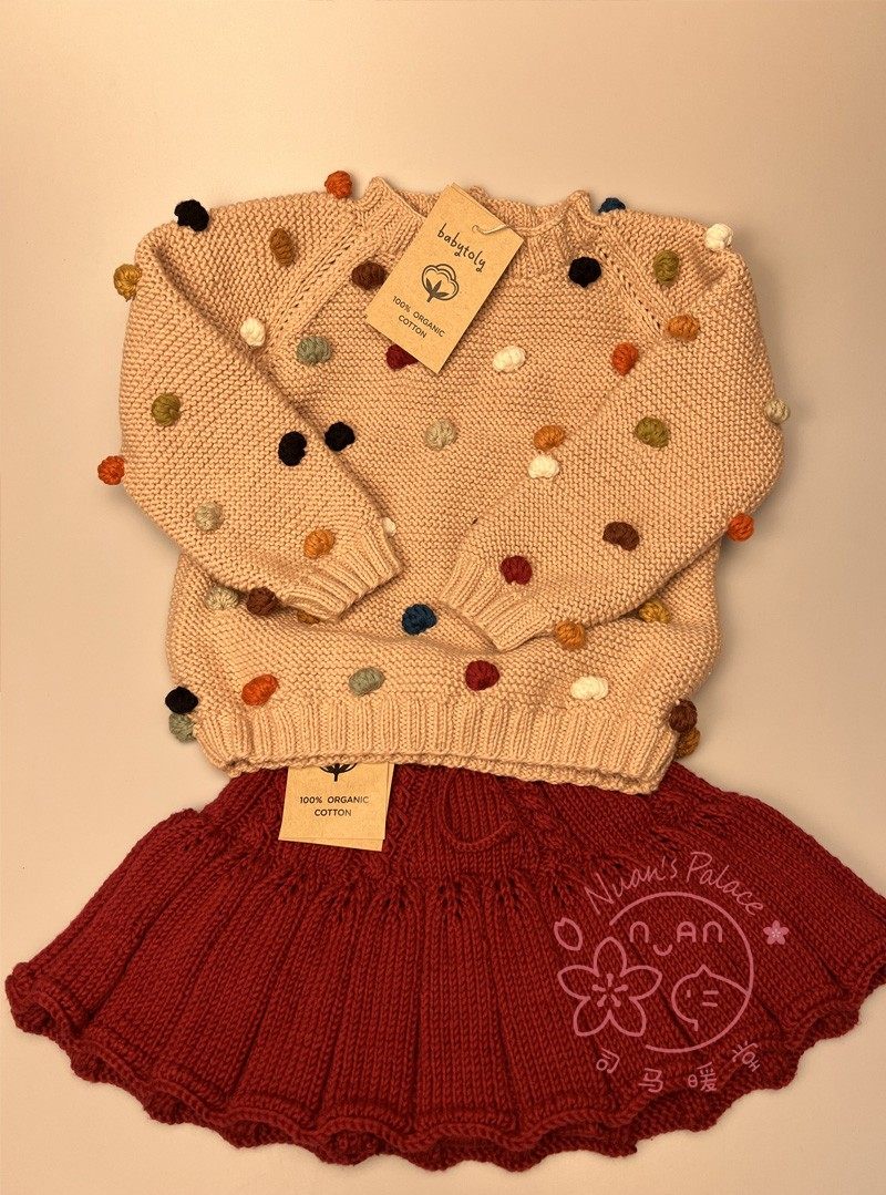 Spot Division Marwarm Hall Babytoly Organic Cotton Rainbow Popcorn Covered Head Children Handmade Sweater New Year