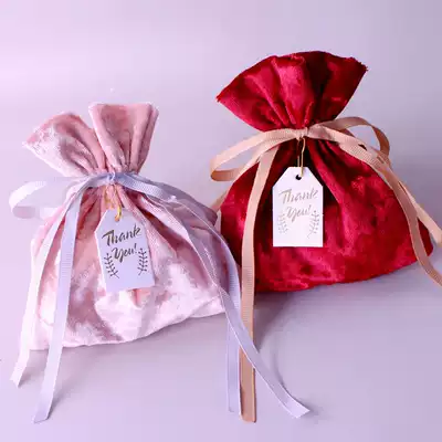 Wedding gift candy box personality creative candy bag European style hand gift back gift bag velvet cloth packaging New