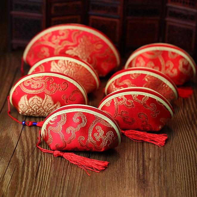 Wedding Supplies Coin Bag Ingot Bag Shell Bag Brocade Return Gift Creative Chinese Style Wedding Candy Box Gift Box